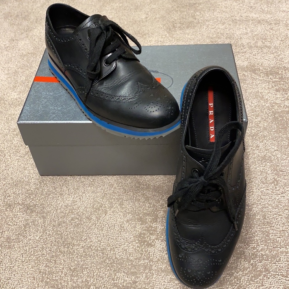 Men’s Prada Black Wingtip Platform Size 9 EU - Picture 4 of 11
